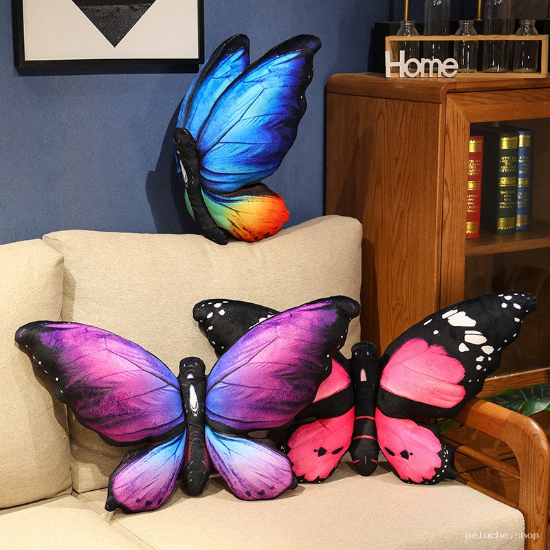 Peluche Papillon Géant Coloré - Coussin Décoratif Original