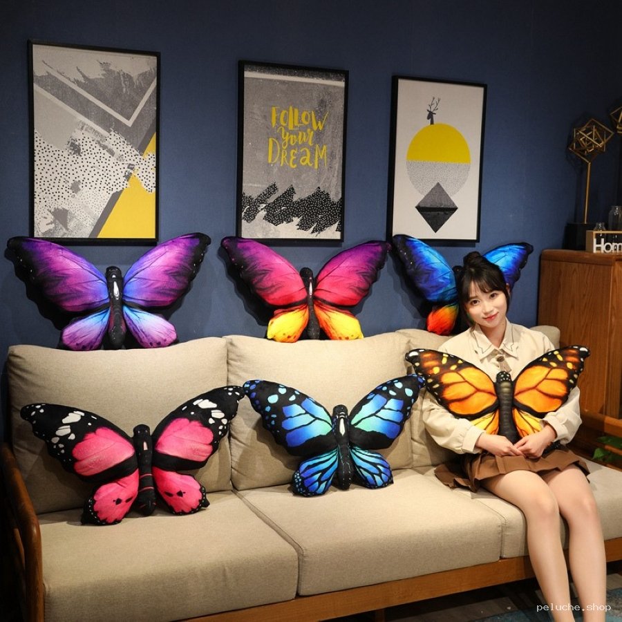 Coussin Peluche Papillon Géant Multicolore | Déco Tendance