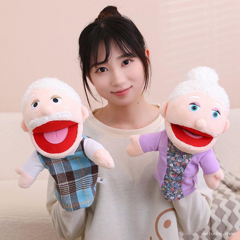 Marionnettes Grand-père & Grand-mère - Jeu Interactif Peluche