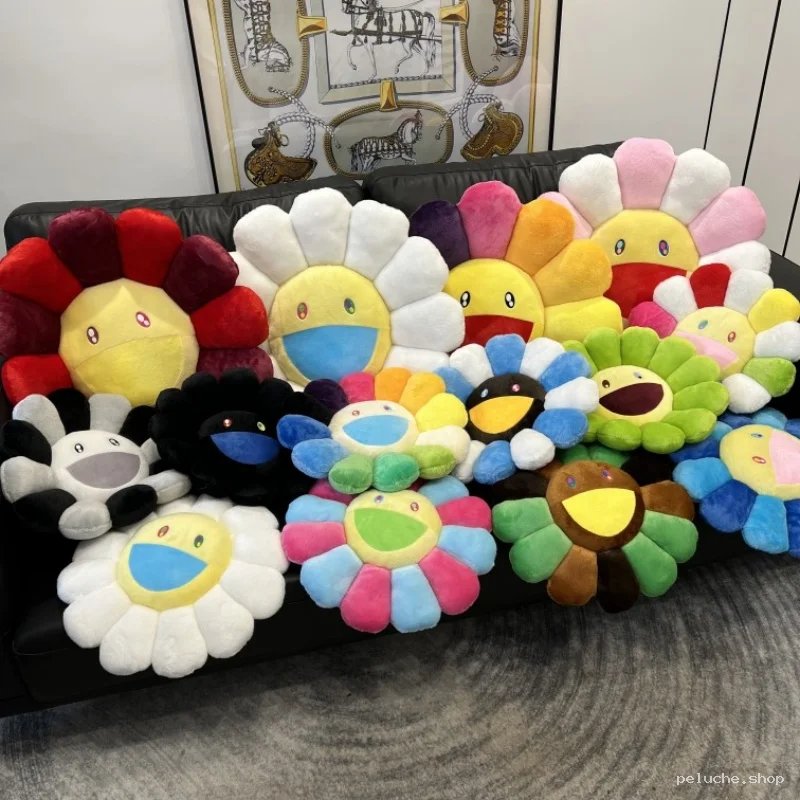 Peluche Fleur Souriante Takashi Murakami - Coussin Déco