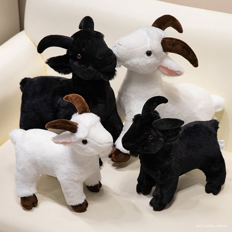 Peluches Chèvres Adorables Noir & Blanc - Douceur et Jeu