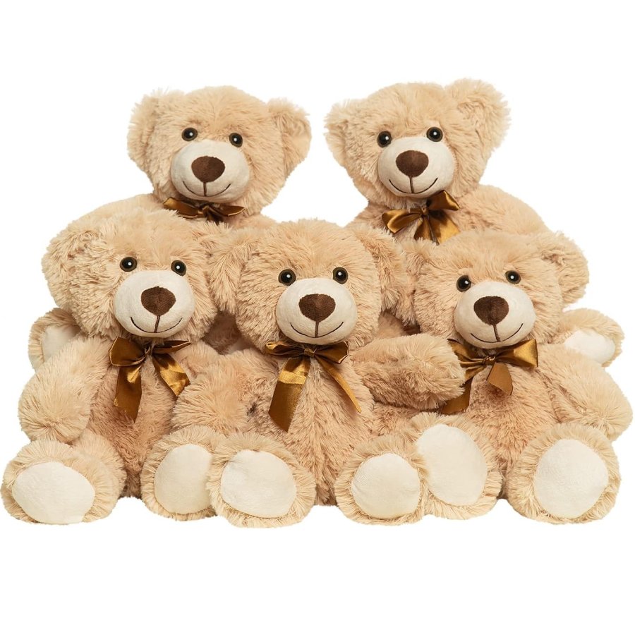 Lot de 5 Ours en Peluche Doux | Cadeau Enfant et Bébé