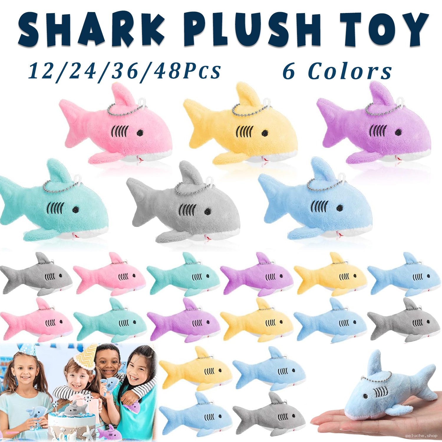 Porte-clés Requin Peluche Pastel - Fête & Cadeaux Enfants