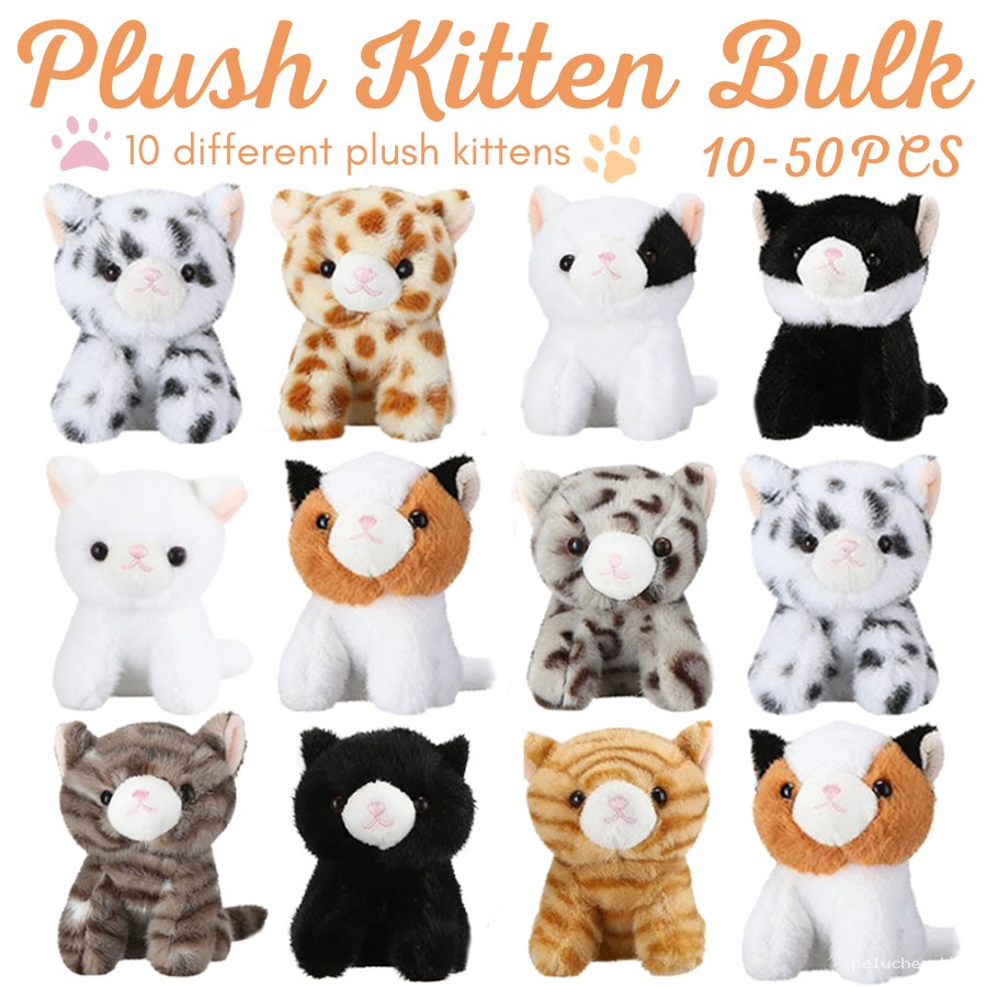 Lot de Peluches Chatons Mignons - 10 Modèles Assortis