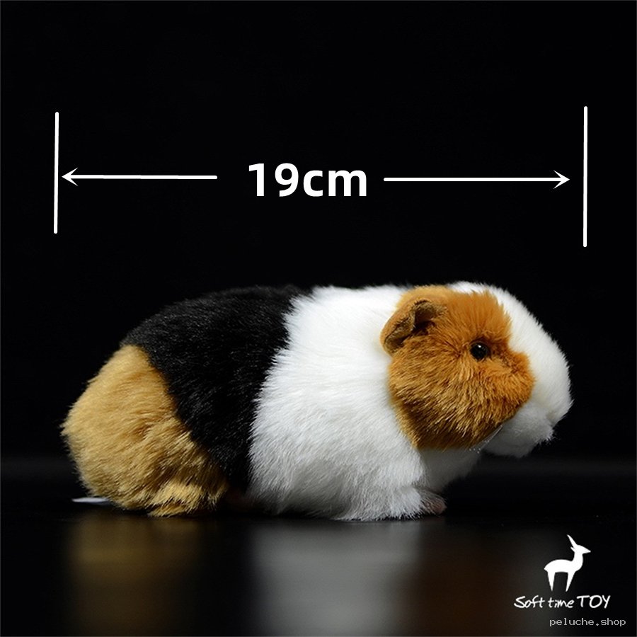 Peluche Cochon d'Inde Tricolore 19cm Douce & Réaliste