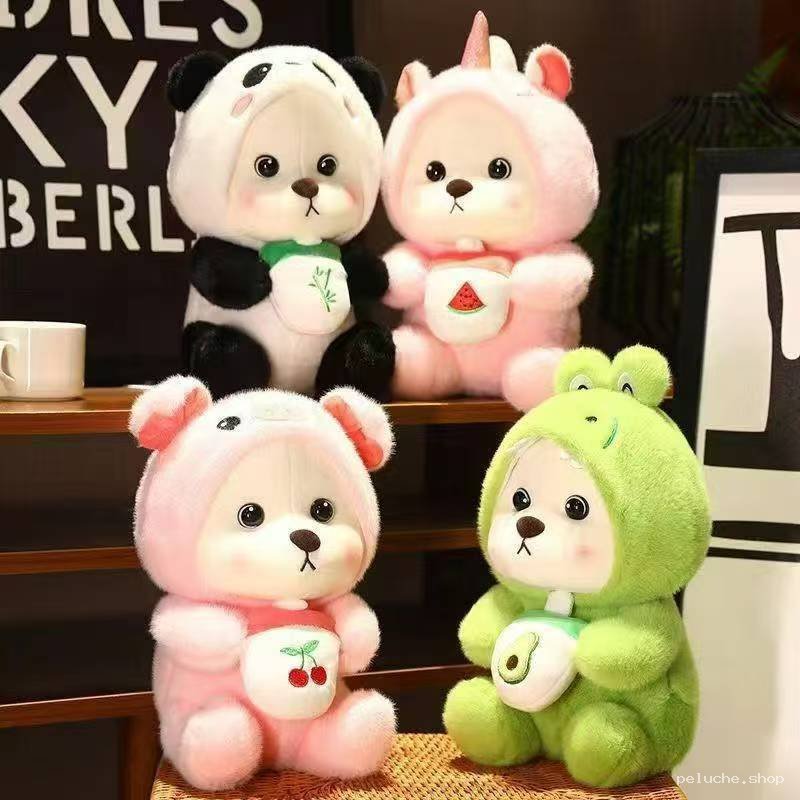 Peluche Animaux Mignons : Panda, Licorne, Grenouille & Ours