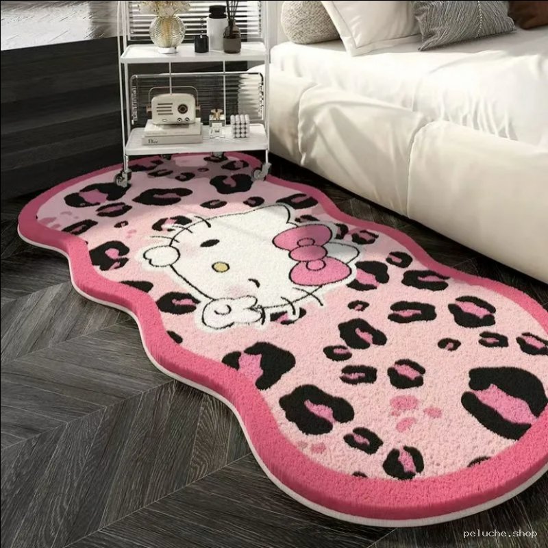 Tapis Hello Kitty Rose Léopard - Doux & Tendance pour Chambre