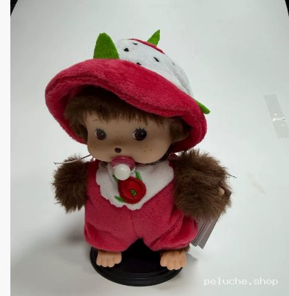 Peluche Monchhichi Fraise Rose - Douceur et Charme