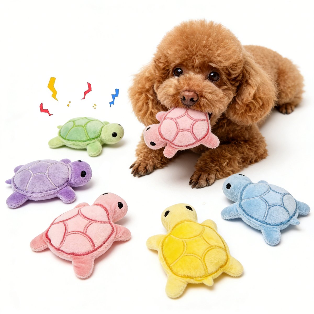 Jouet Chien Peluche Tortue Multicolore | Doux & Amusant
