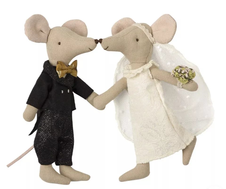 Couple de Souris Mariés Maileg - Cadeau de Mariage Unique