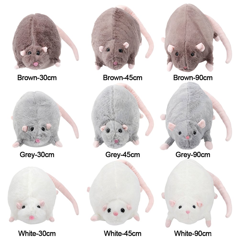 Adoptez une Peluche Rat Moelleuse - Divers Tailles & Couleurs