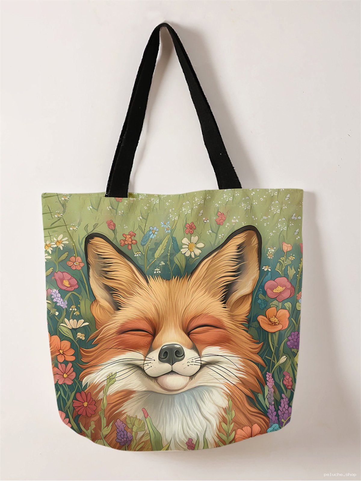 Sac Cabas Renard Souriant et Fleurs - Nature & Style