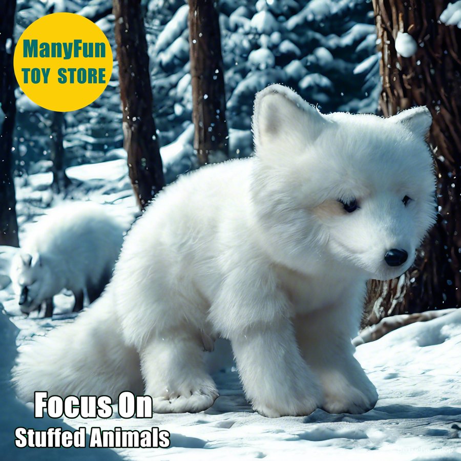 Peluche Renard Arctique Blanc – Douceur Hivernale pour Enfants