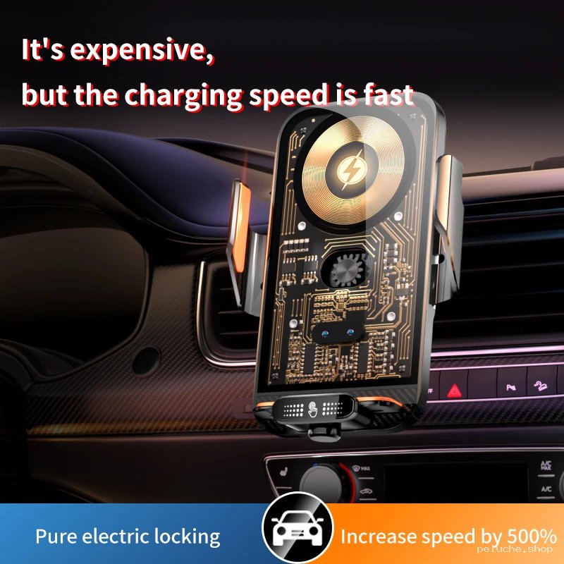 Chargeur Voiture Sans Fil Rapide | Support Téléphone Auto