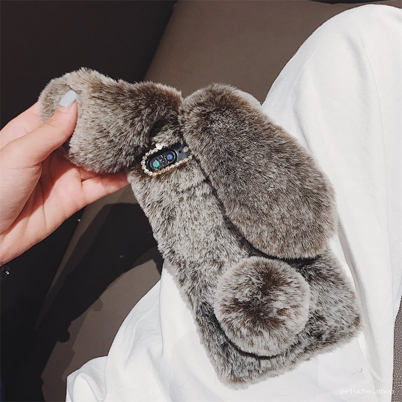 Housse Téléphone Lapin Fourrure - Douce & Mignonne