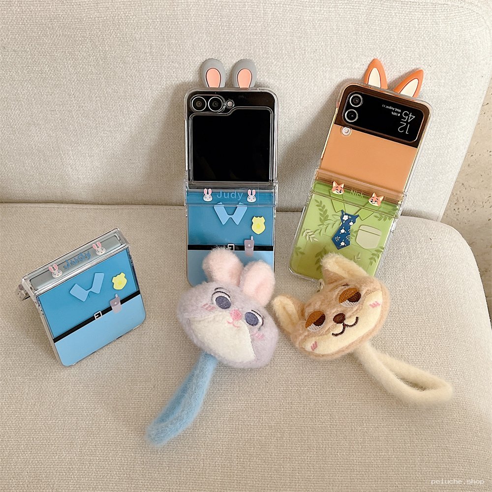 Coques Galaxy Z Flip Zootopie avec Oreilles et Porte-clés