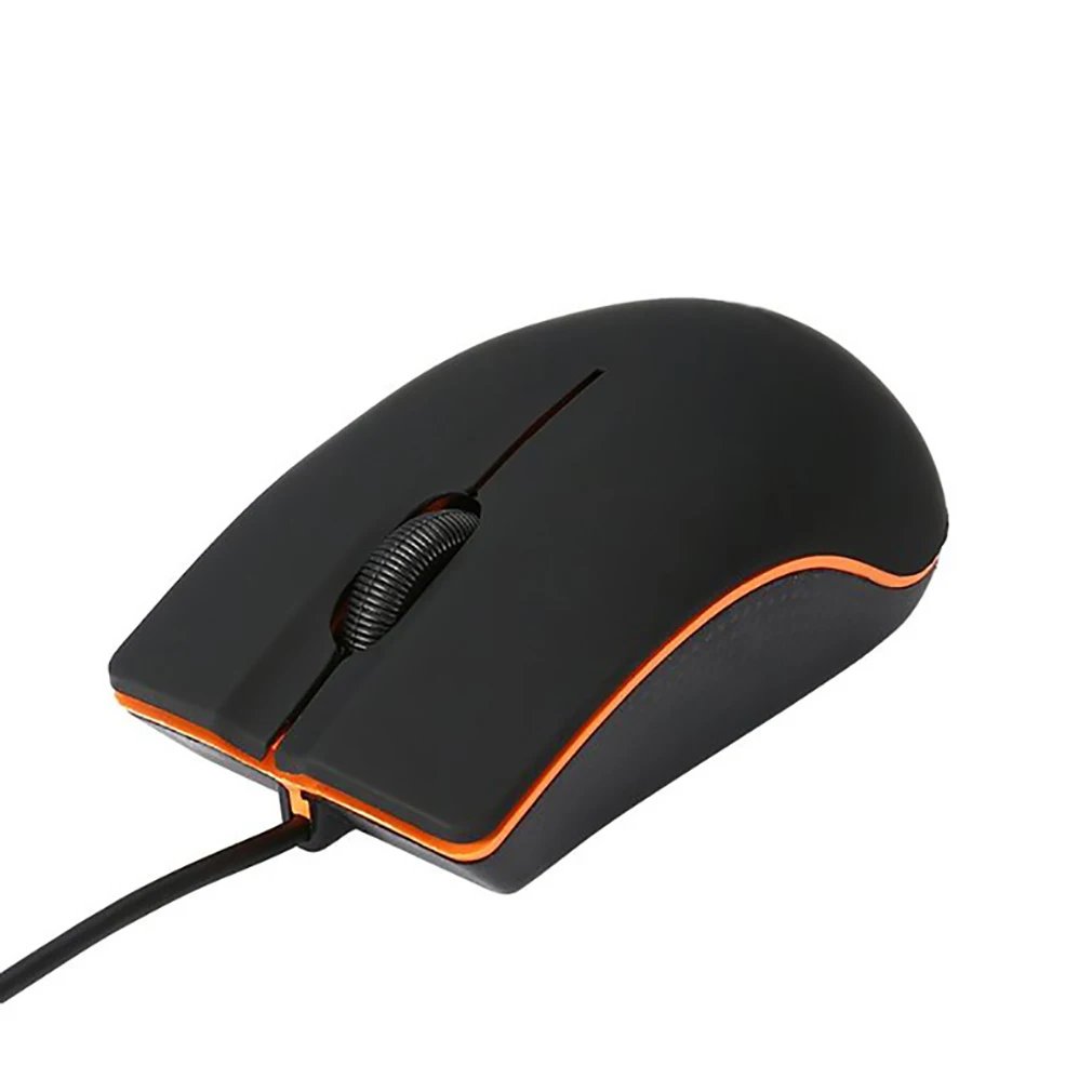 Souris Optique Filaire Noire et Orange | Confort et Précision