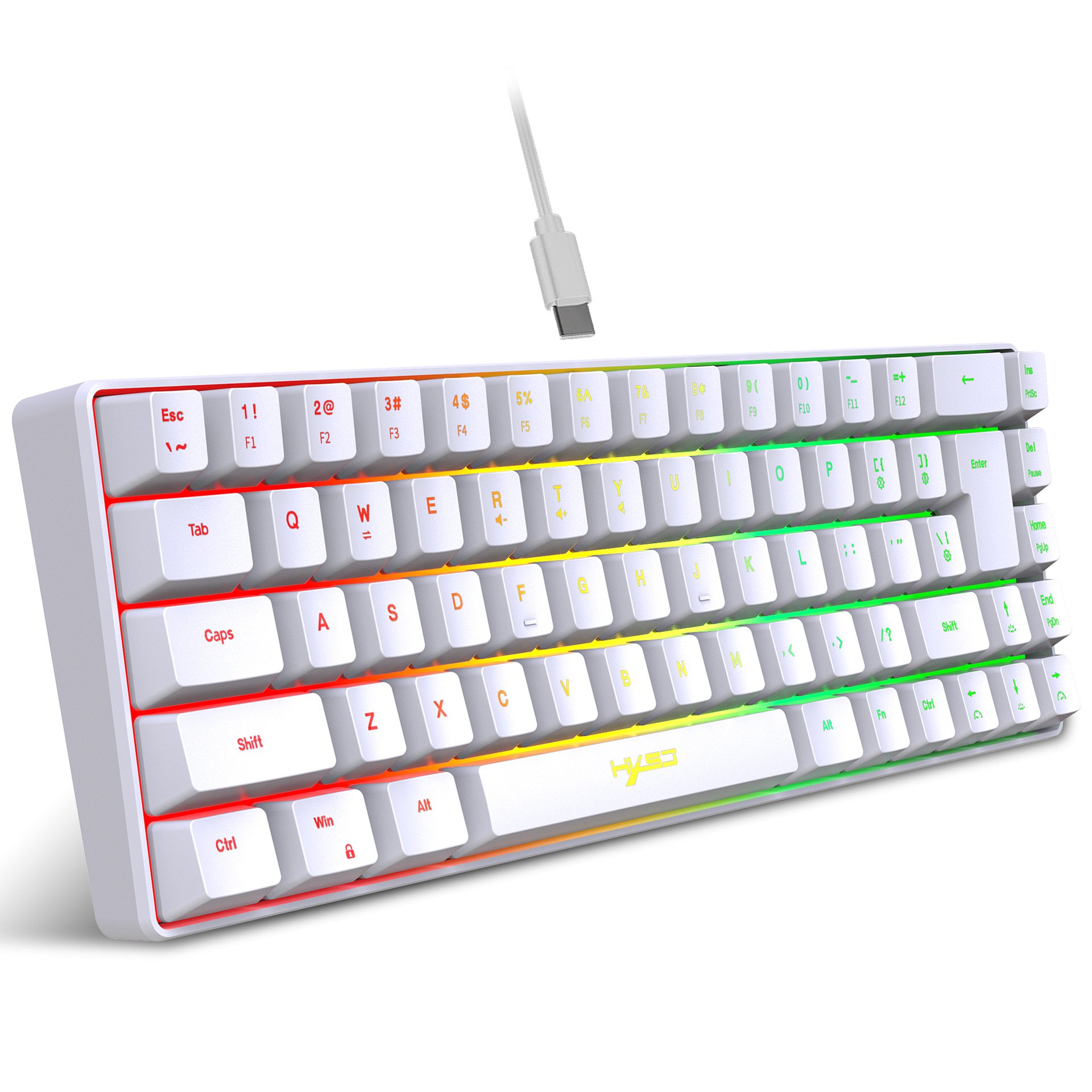 Clavier Mécanique RGB Compact Blanc HYSS | Gaming & Bureautique