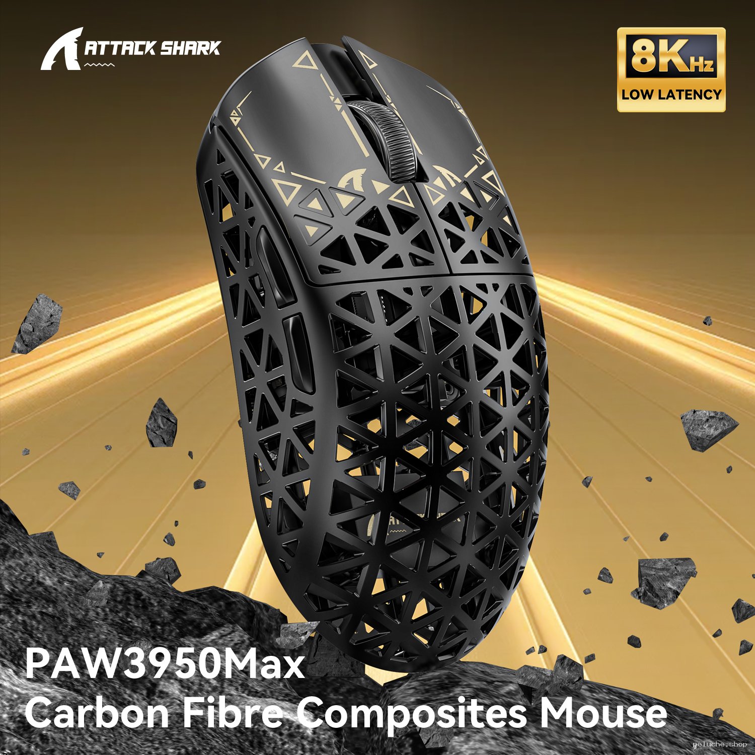 Souris Gaming ATTACK SHARK PAW3950Max Fibre Carbone 8KHz