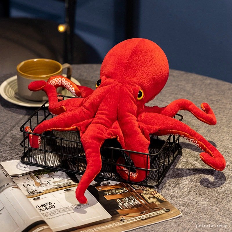 Peluche Pieuvre Rouge Douce - Jouet Calmar Géant Kawaii