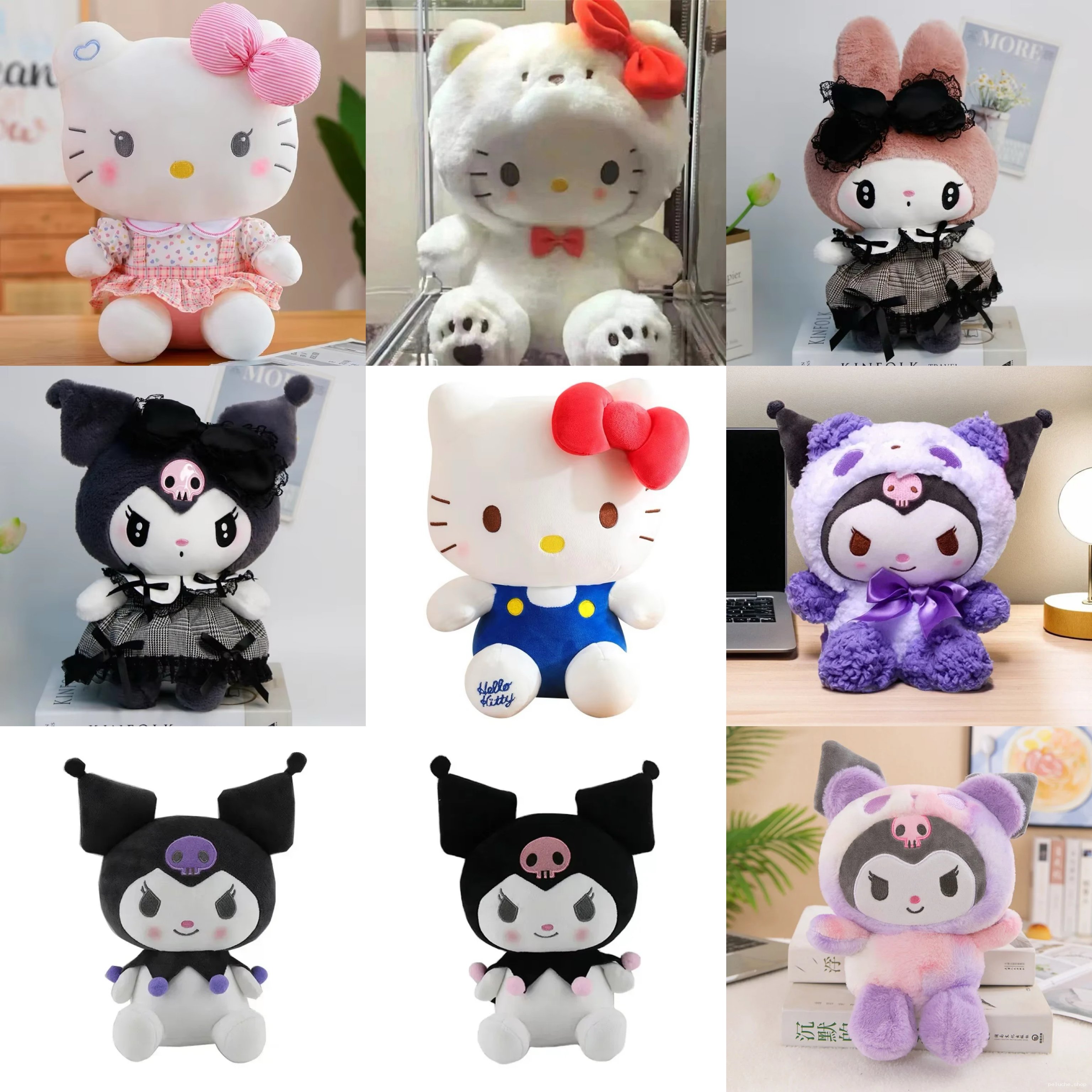 Adorables Peluches Sanrio - Hello Kitty, Kuromi, My Melody