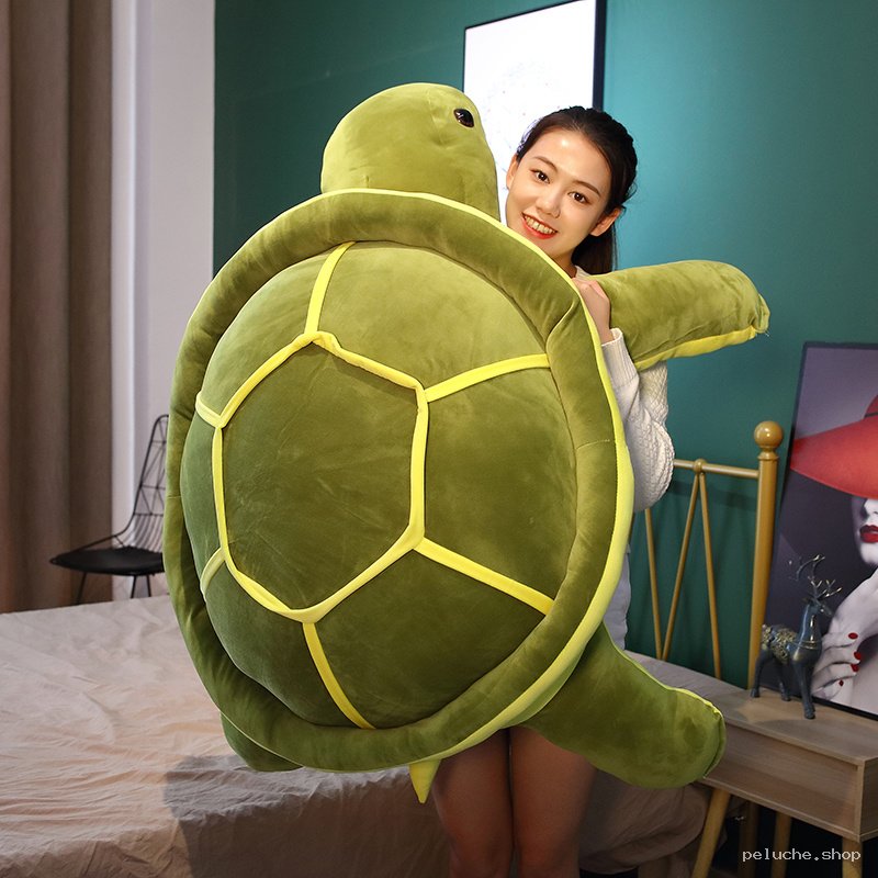 Grande Peluche Tortue Géante Verte - Douce et Câline