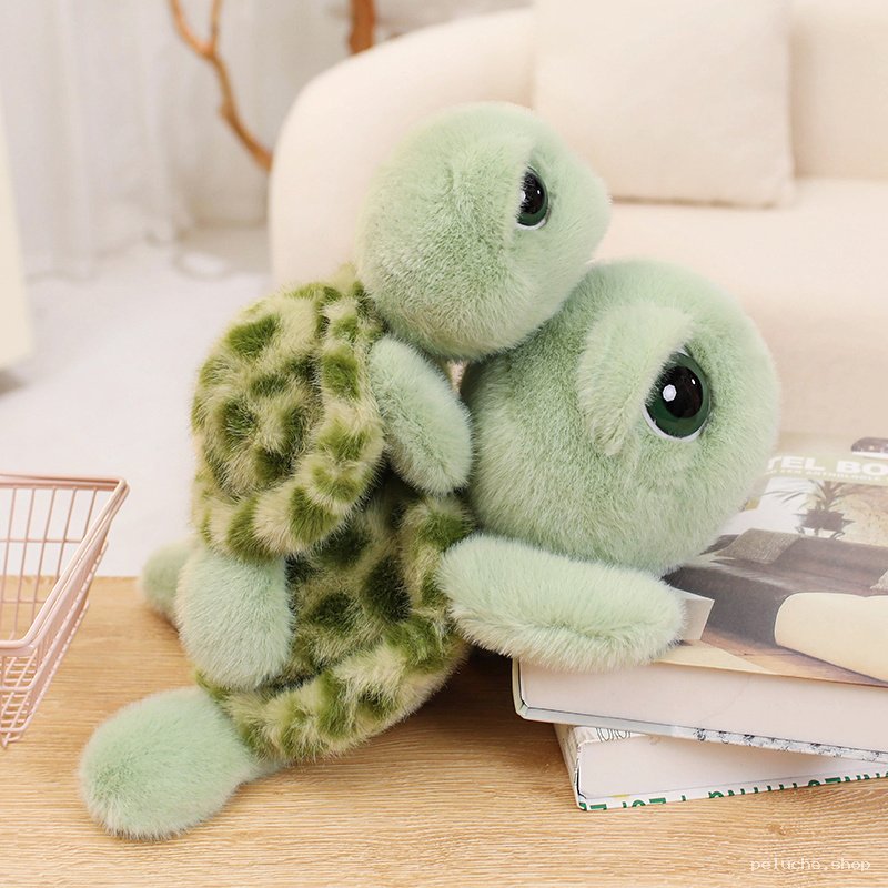 Peluche Tortue Maman Bébé | Doudou Doux et Adorable Vert