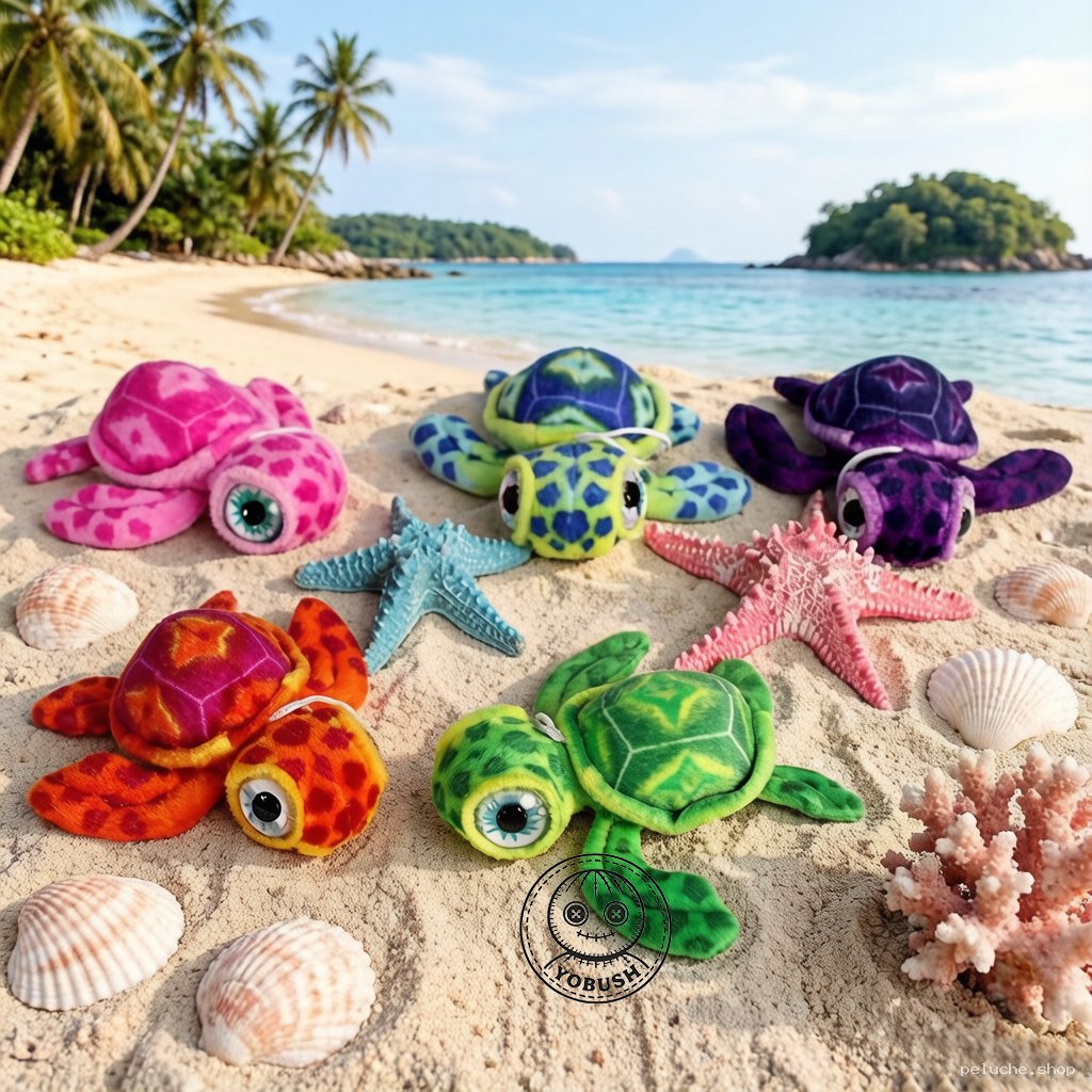 Peluche Tortue Marine Colorée Douce - Collection Yobush