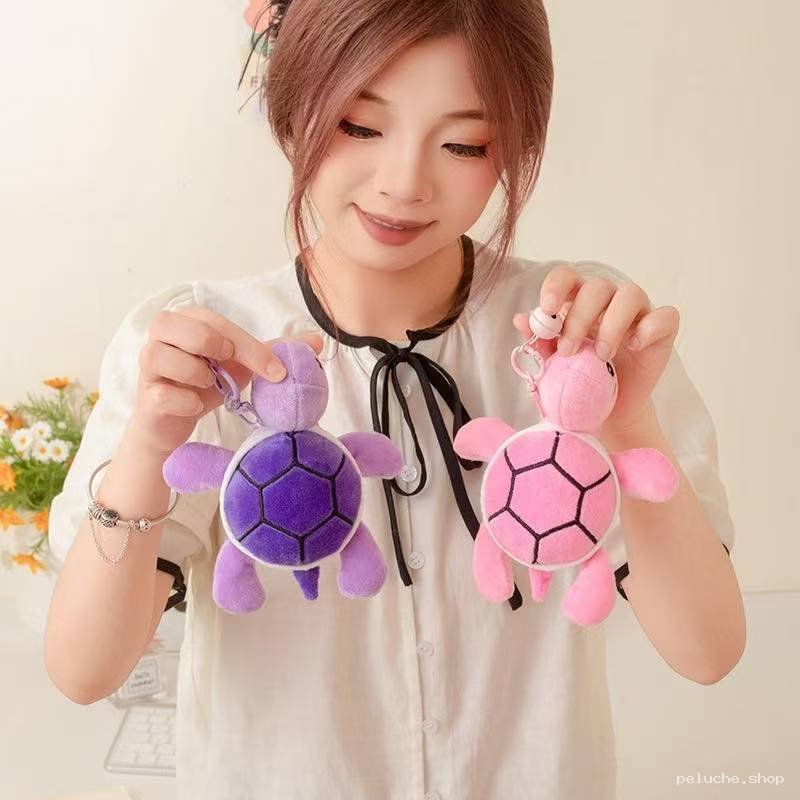 Porte-Clés Tortue Peluche Mignonne | Violet & Rose Doux