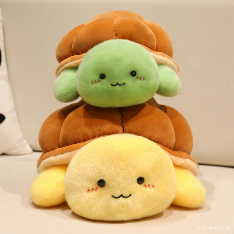 Peluche Tortue Réversible Kawaii - Jouet Doux et Mignon