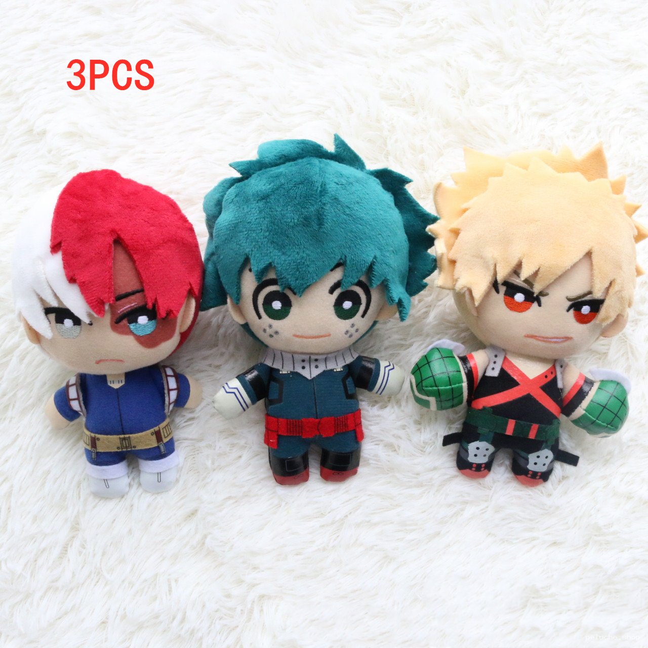 Set 3 Peluches My Hero Academia - Deku, Bakugo, Todoroki