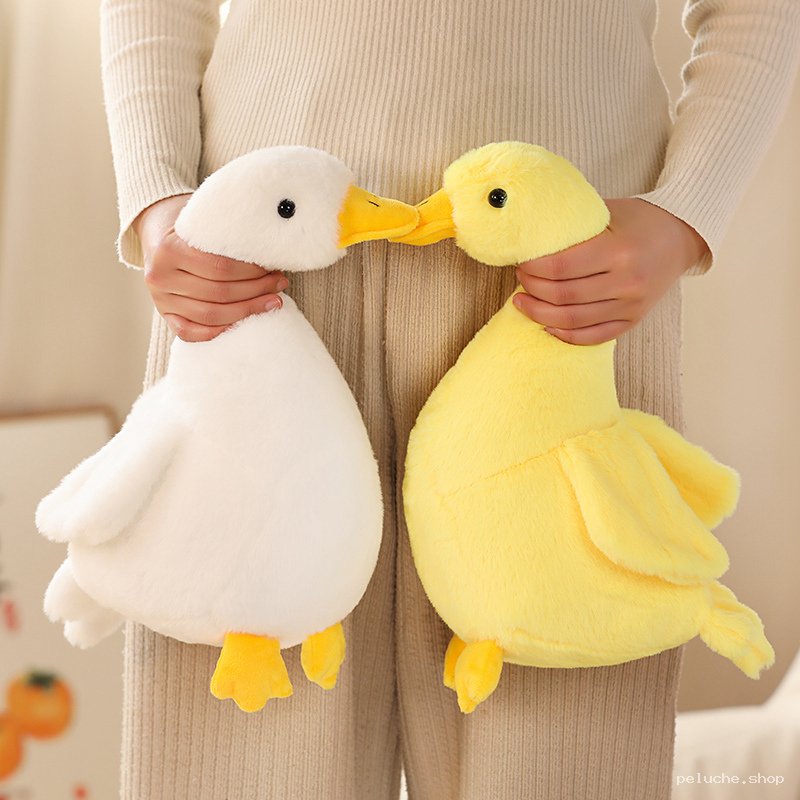 Peluche Canard Blanc & Jaune - Doudou Doux et Câlin