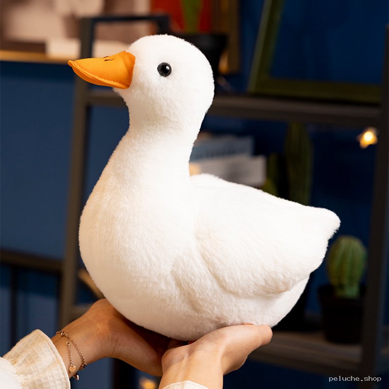 Peluche Canard Blanc Doux et Câlin | Doudou Oie Mignonne