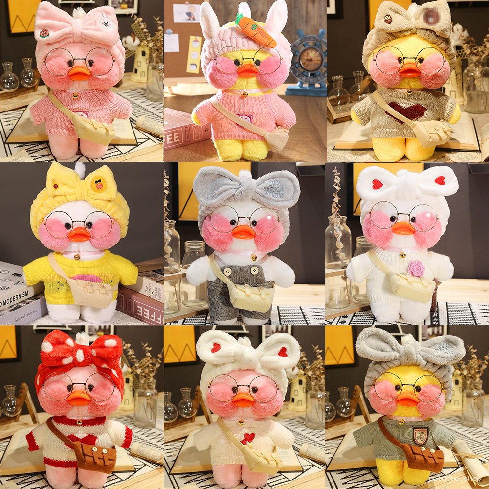 Peluche Canard Mignon avec Vêtements et Accessoires Adorables