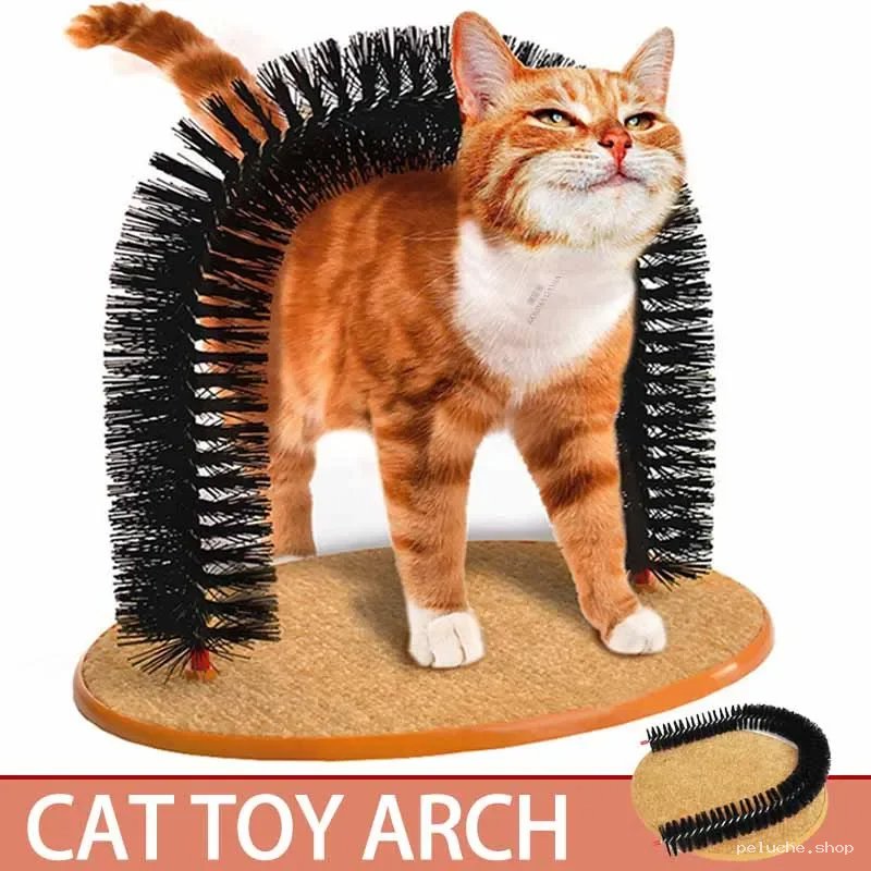 Arche de toilettage et gratte-dos pour chat - Jouet ludique