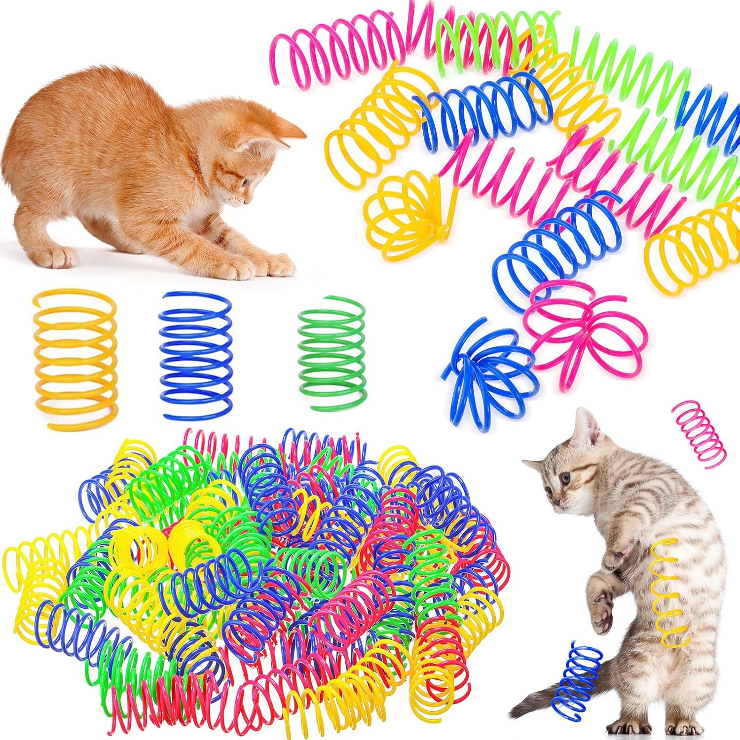 Jouets ressorts colorés pour chats - Amusement garanti !