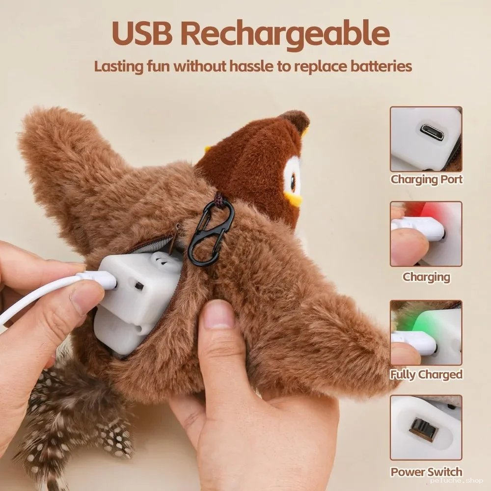 Peluche Interactive USB Rechargeable pour Animaux