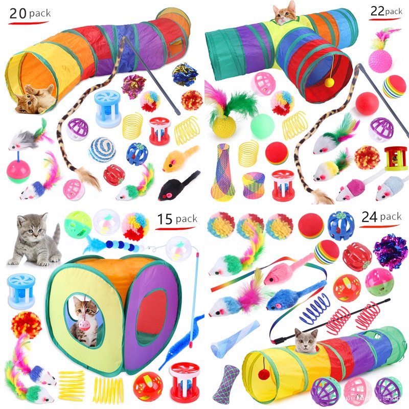 Jouets Variés pour Chat - Tunnels, Balles, Souris & Accessoires