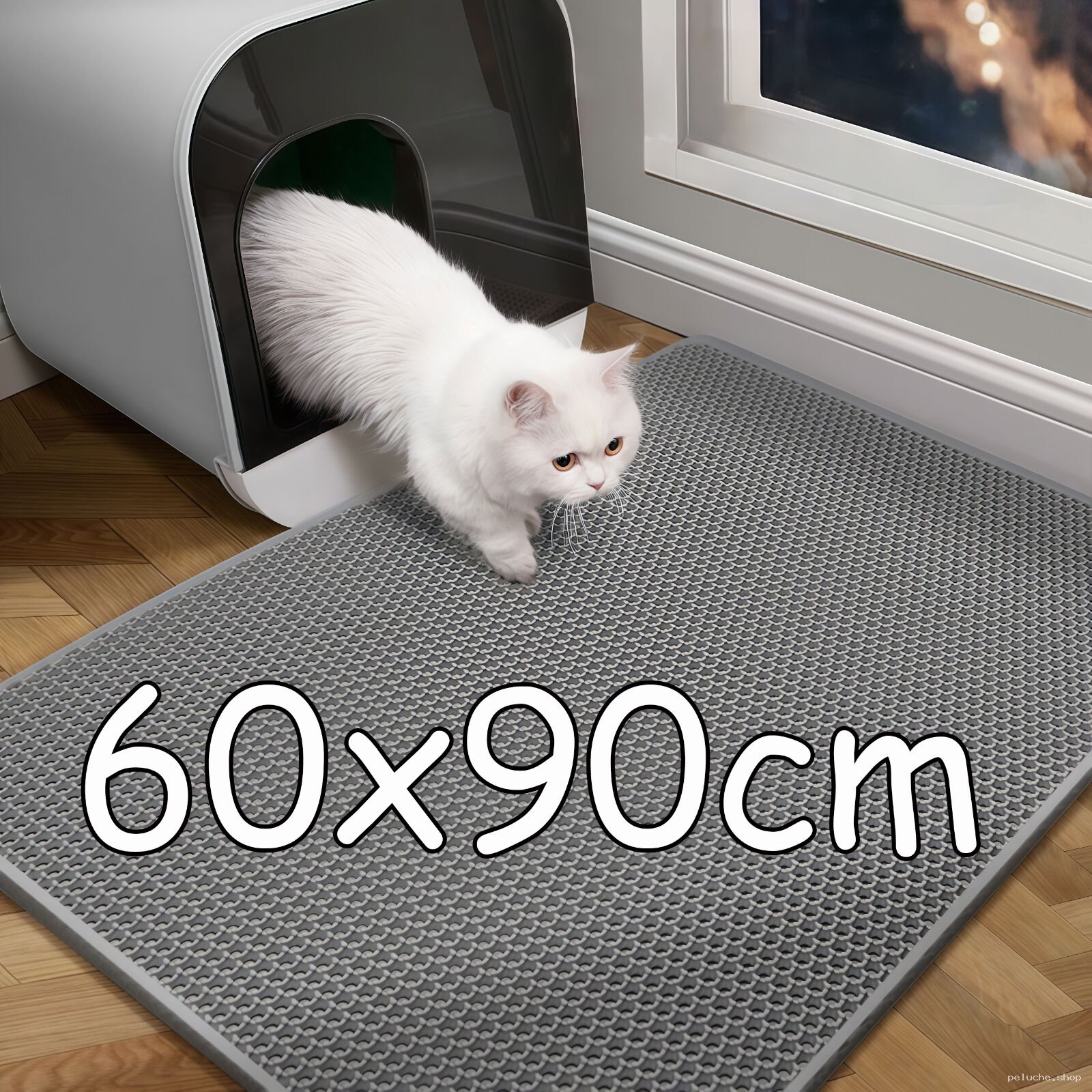 Tapis de litière pour chat anti-salissures 60x90cm