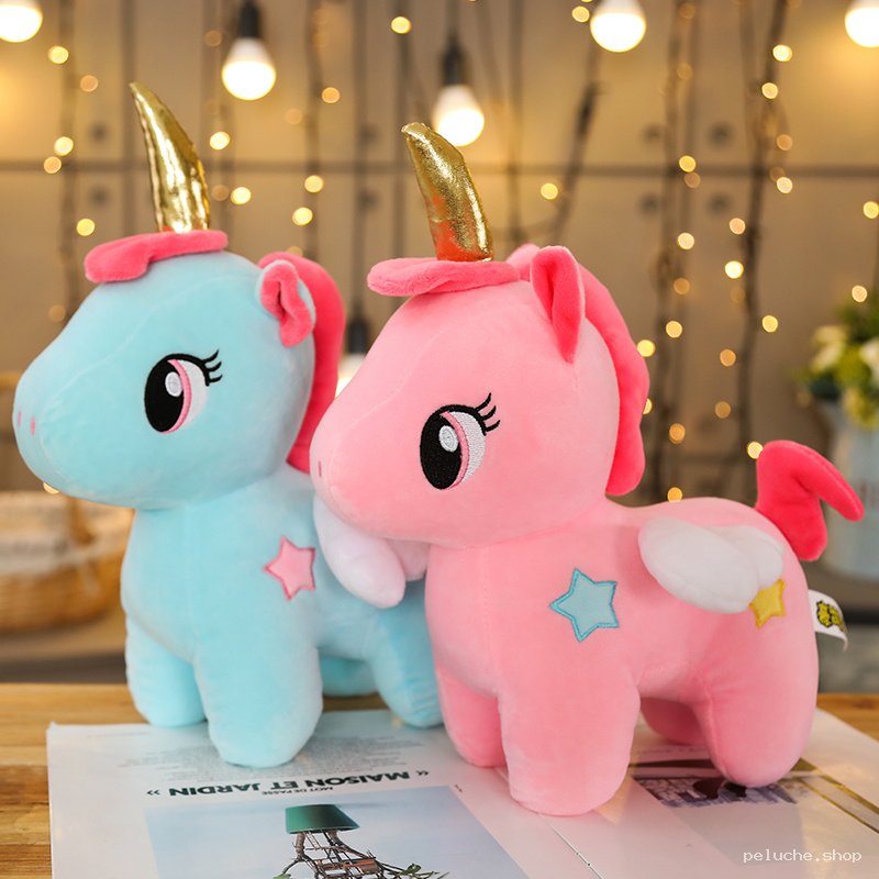 Peluche Licorne Mignonne - Rose & Bleue - Douce & Magique