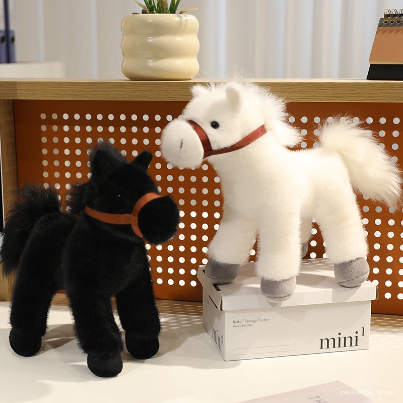 Peluche Cheval Doux | Jouet Enfant Blanc & Noir