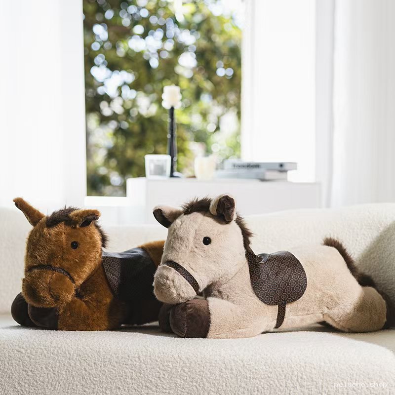 Peluche Cheval Doux et Réaliste - Compagnon Idéal pour Enfants