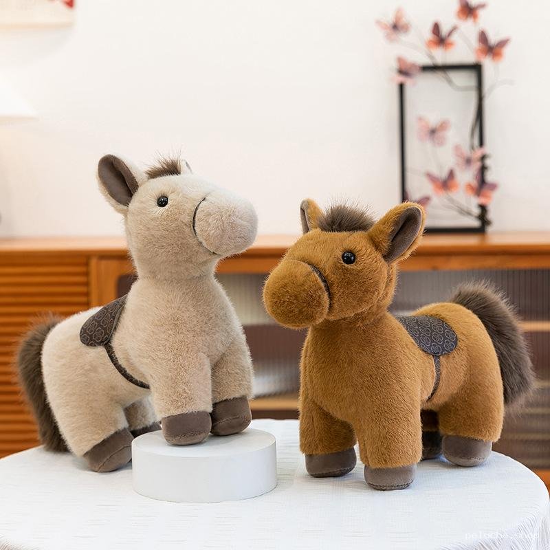 Peluche Cheval Doux et Mignon - Jouet Animal en Tissu