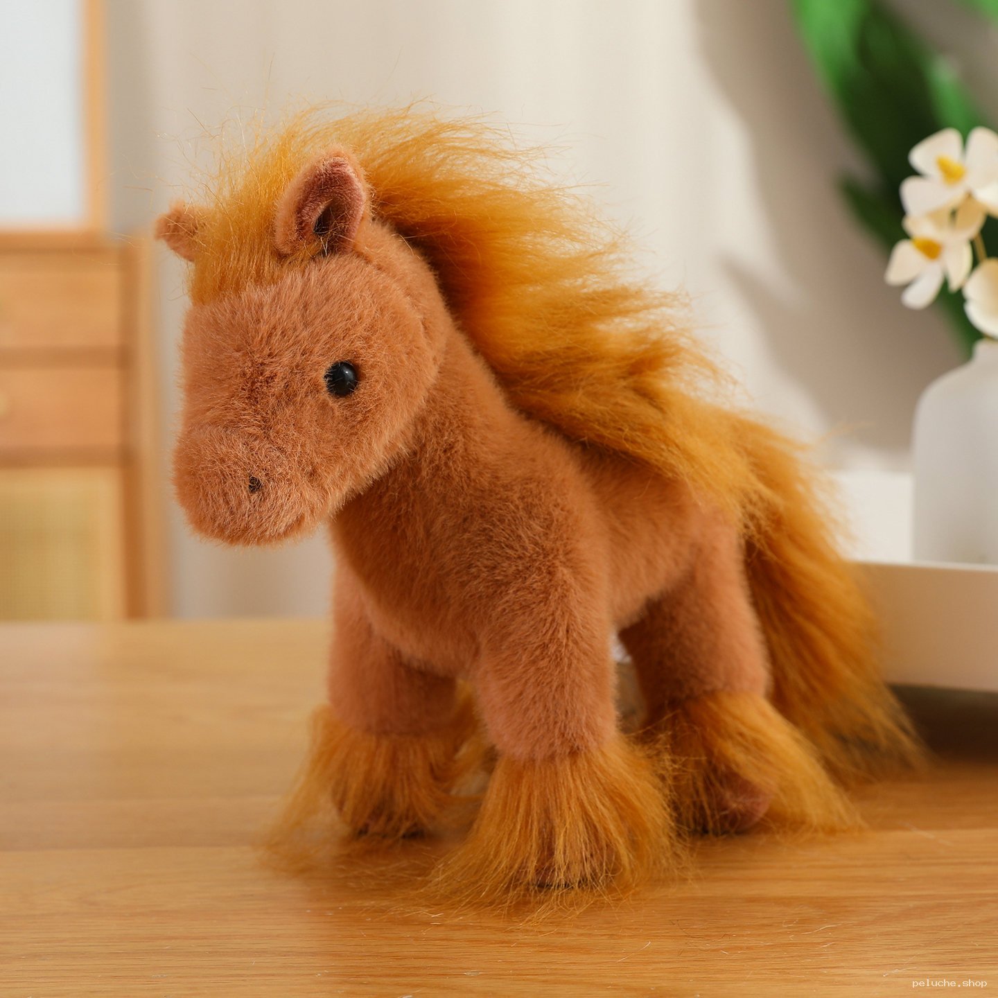 Peluche Cheval Marron | Doudou Équin Doux et Adorable