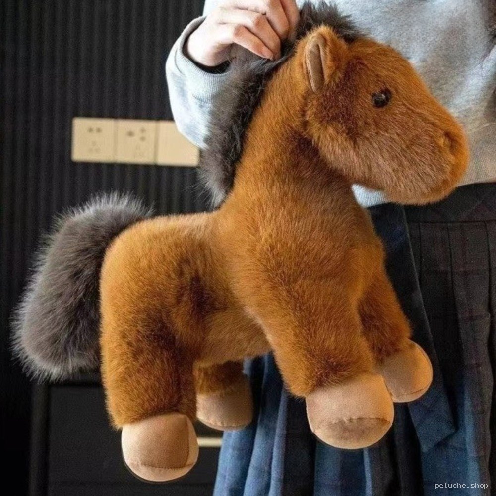 Peluche Cheval Doux et Réaliste - Parfait pour Câlins