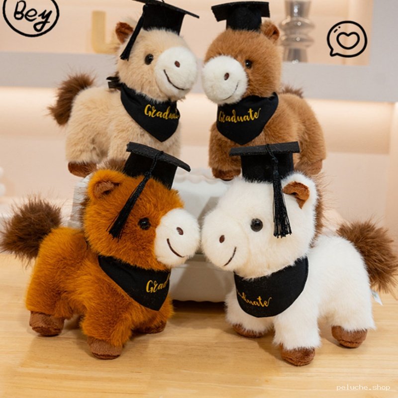 Peluche Cheval Diplômé | Cadeau Fin d'Études Mignon