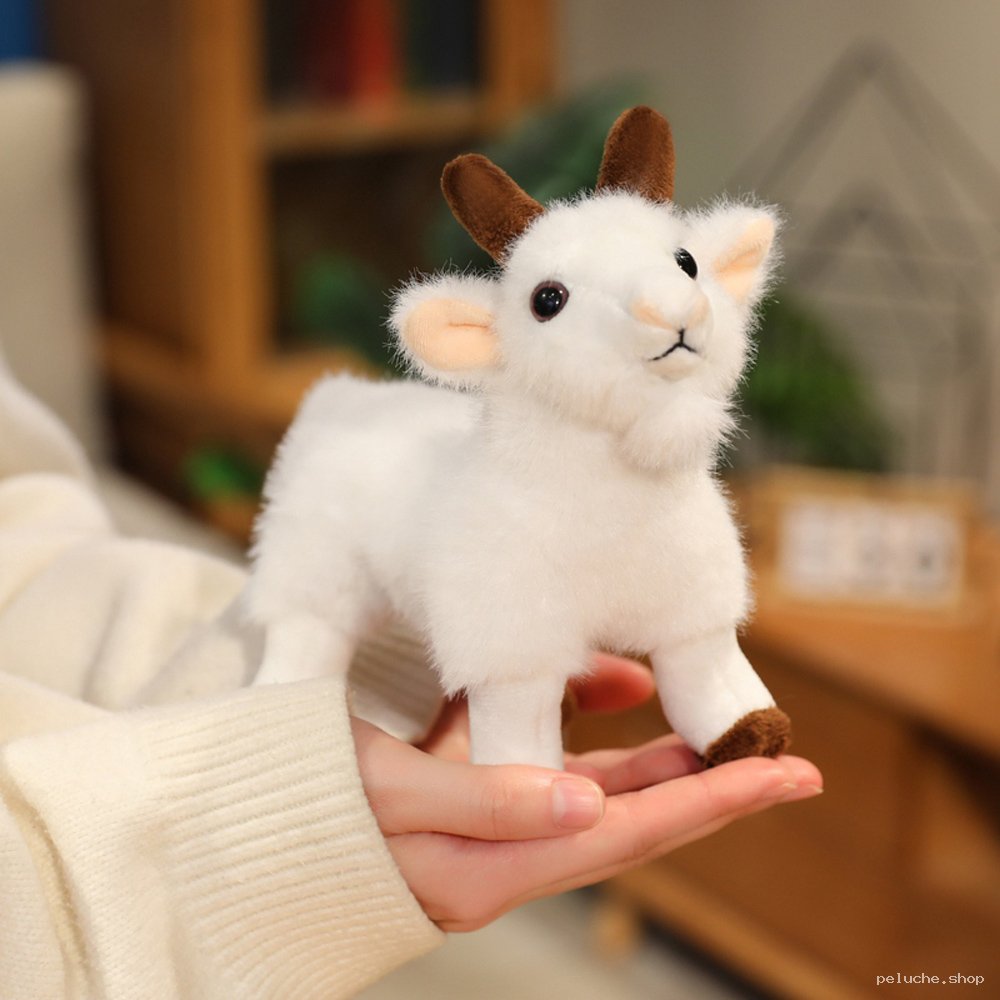 Adorable Peluche Chèvre Blanche - Douceur et Réalisme