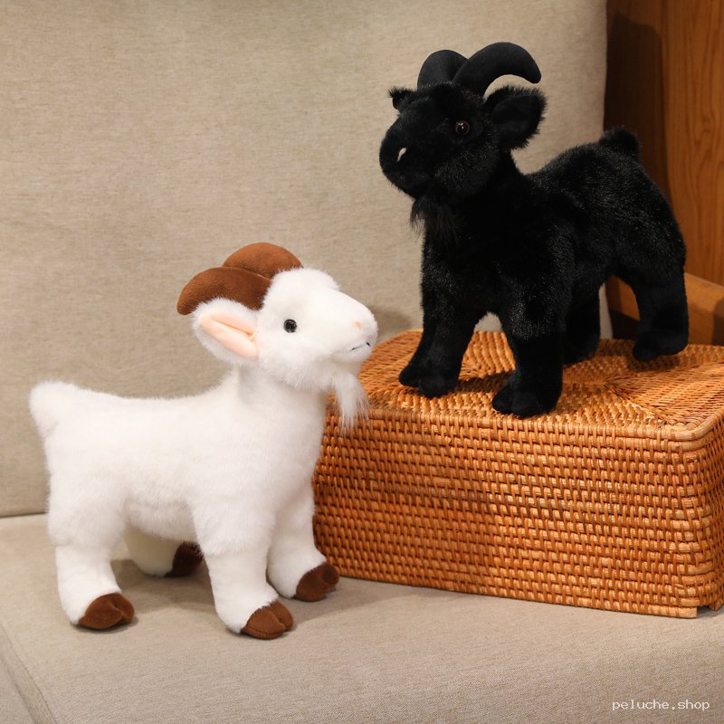 Peluches Chèvres Adorables Blanches et Noires - Douceur Garanti