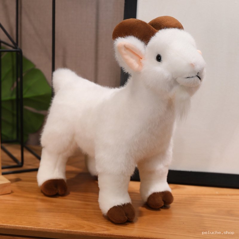 Peluche Mouton Bélier Réaliste Blanche & Douce pour Enfant