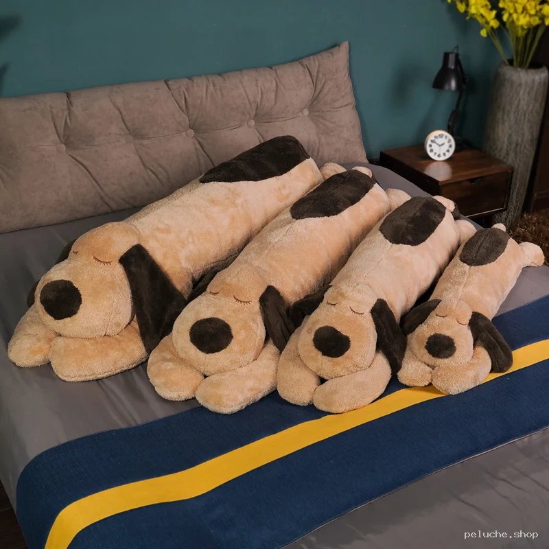 Peluche Chien Couché Géant - Coussin Doux et Confortable